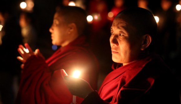 Solidariteit wake voor Tibet de Dam